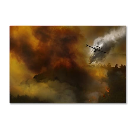 Trademark Fine Art Antonio Grambone 'Fire In National Park Of Cilento Italy' Canvas Art, 16x24 1X02031-C1624GG